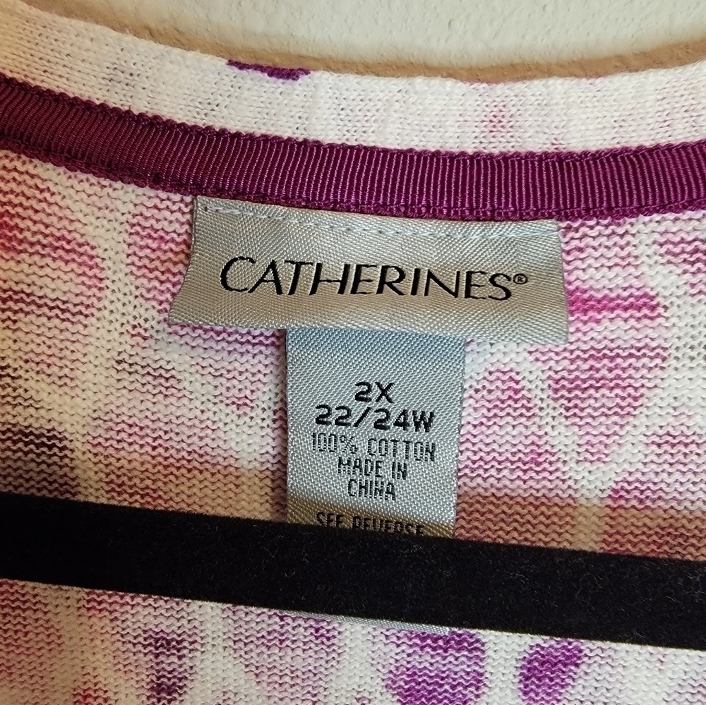 Catherine's Magenta Pink 3/4‎ Sleeve Cardigan Size 2X - Picture 3 of 6